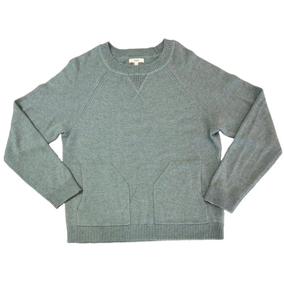 Yerse Sweaters - YERSE Cashmere Blend Sweater Womens Large L Sage Mint Green Crewneck Pocket Knit